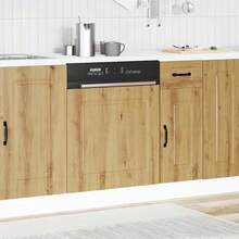 vidaXL Panneau de lave-vaisselle Kalmar chêne artisanal 60x1,5x67 cm - Tabac - Voir 3