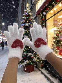 1/2 pary jesienno-zimowych rękawiczek dla par z serduszkowym wzorem, podszewka ze sztucznego futra, otwarty krój na dwa palce, ciepłe i wygodne, odpowiednie na codzienne aktywności, sport, jazdę na rowerze, spacery z psem, randki, modne, idealny prezent dla przyjaciół i rodziny na święta i okazje - Wielokolorowe - Zobacz 8