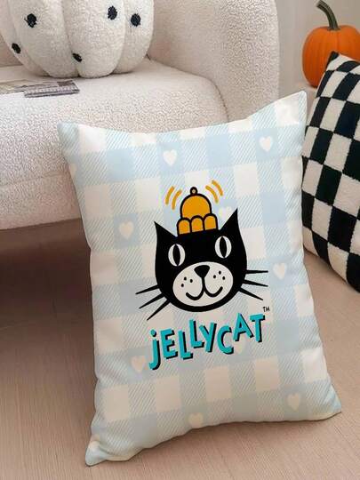 Cute Cartoon J-JellycatS Anime Pillowcase, Anti-Mite Pillowcase, Invisible Zipper, Silky Short Plush Sofa Cushion Cover (4)