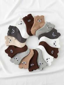 10双柔软婴儿/幼儿短袜，可爱小熊图案，舒适透气，适合婴幼儿穿着，多种可爱卡通款式，日常穿着理想之选，适合0-36个月宝宝，四季皆宜，也适合节假日穿着。婴儿袜、女童袜、幼儿袜、短袜、卡通袜，是送给新生儿、圣诞节和女婴的绝佳礼物。 - 彩色 - 查看 2