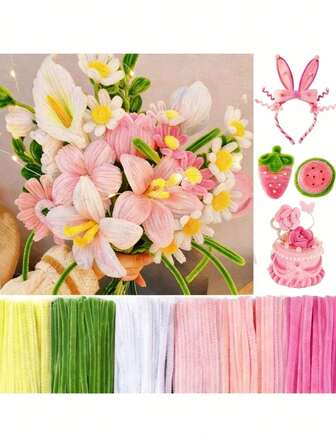 100 st färgade piprensningspinnar för konst- och hantverksprojekt, kreativ DIY-dekoration, konst, läromedel, piprensning. Kan göras till dockor, blommor, grönsaker, djur, presentinslagning och juldekorationer.