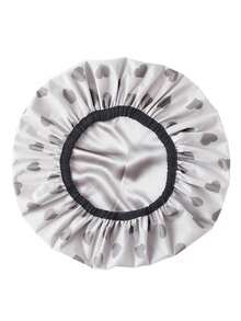 1/3件装防水印花浴帽，双层，长发适用，缎面浴帽，EVA印花发套浴帽