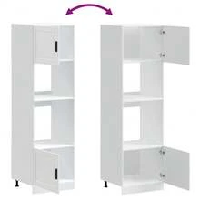 vidaXL Backofenschränke, 2-teilig, Porto White, Holzwerkstoff - Weiss - Übersicht 8