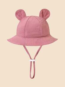 1顶男女通用泰迪熊耳朵设计网眼渔夫帽 - 透气防晒可爱夏季户外帽 - 1PC - 查看 12