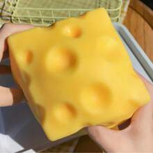 Extra Large Soft Plush Cheese Toy, Slow Rebound Moldable Creative Tofu Squeeze Toy, Stress Relief, Perfect Gift For Birthday, Ideal Gift, Surprise Gift, Holiday Gift, Seasonal Gift - Multicolor - View 6