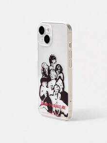 Silver Phone Case With Marilyn X Figure And Floral Print, Compatible With - Clear 2 - View 3