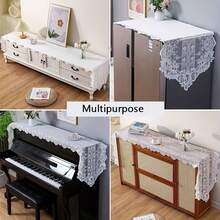 1pc Elegant Floral Refrigerator Cover, Dust-Proof And Easy To Clean, Fits Single/Double Door Refrigerator, Washing Machine, Fan, 170*70 Cm