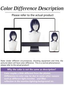 14英寸男士假发，动漫角色，散兵游侠cosplay，合成纤维，柔软蓬松发质，带卷曲尾巴，适合派对和节日cosplay。 - 彩色 - 查看 8