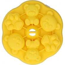 Molde de Gelatina Silicone Bear & Cat Cube y Molde de Pastel con Tapa - de Comida de Cocina Lindo para Pudines, Comida para Bebés y Postres (YELLOW),37643311 - Rosa coral - Ver 6