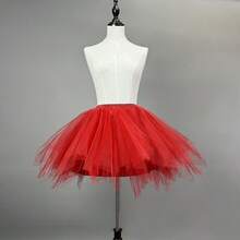 1件装女士多色多层薄纱不对称下摆蓬蓬裙，适合节日、派对、表演、舞蹈、婚礼、伴娘等场合。 - 多色 - 查看 5