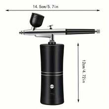 1 Set Super Stable Spray Gun Kit: 25 PSI Precision Spray Gun For Nail Art, Rechargeable Dual-Mode Spray Gun With 0.3mm Nozzle, Portable Makeup Spray Gun Suitable For Gel Manicure, Ombre French Manicure, Etc. - Multicolor - View 12