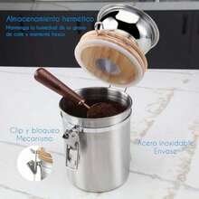 &Easyworkz Molinillo de café manual: configuraciones ajustables recipiente hermético herramienta para moler granos de café para cocina molinillo de café con manivela - Plateado - Ver 4