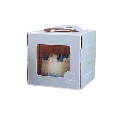 Sturdy Cake Boxes With Clear Display Window Lightweight, Portable Carriers With Handle Ideal For Birthdays, Weddings, Parties, And Special Occasions