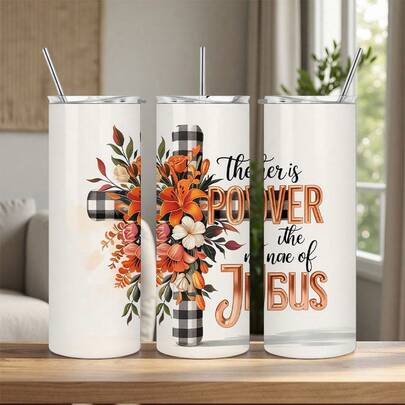 20oz Insulated Stainless Steel Tumbler With Straw - Christian Faith Design Tumbler, Hot/Cold Cup For Coffee, Tea, Smoothies - Leakproof Travel Mug Gift For Women, Mom, Birthday, Christmas -   Stainless Steel Cup, Coffee Travel Mug, Inspirational Drinkware, Inspirational Quote Decor, Uv Printed Design, Outdoor Beverage Container, Buffalo Plaid Pattern, Durable Drinkware, Reusable Beverage Container, Holiday Gift Idea