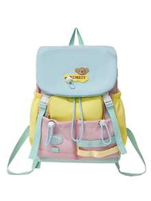 新款返校季多巴胺灵感轻便便携经典时尚多功能舒适大容量背包（不含配件） - 藍色 - 查看 2