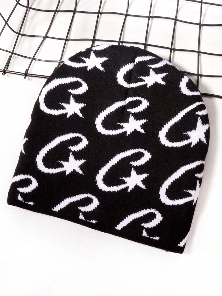 1pc New Versatile Brimless Street Hat, Fashion Knit Beanie, Unisex, Suitable For Outdoor Gatherings And Decoration