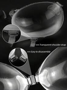 1pc New Strapless Silicone Bra Lift Tape, With Shoulder Strap, Non-Slip Style, Lift And Enhance Cleavage, Designed For Wedding Gowns, Strapless Dresses, Invisible Bras, Dresses, Vacation - Apricot - View 3