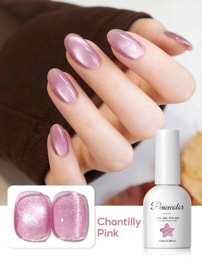 peacecolor 10ml Esmalte de Gel Efecto Halo Camaleón Rosa, Gel Magnético, Botella de Vidrio, Semi-Permanente, Apto para Principiantes, Decoración de Uñas DIY, Regalo