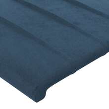 vidaXL Tête de lit avec oreilles Bleu foncé 203x23x78/88 cm velours - Bleu azur - Voir 5