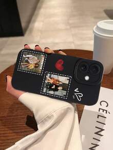 1 chiếc ốp lưng điện thoại TPU màu đen chống sốc hình cuốn sách, in ảnh cá nhân, hình trái tim, tương thích với iPhone 11/12/13/14/15/16/16 Pro/16 Plus/16 Pro Max/16e và các dòng khác, món quà tuyệt vời nhất dành cho các cặp đôi, bạn bè, bố mẹ, bạn trai, bạn gái, lý tưởng để mang theo khi đi du lịch. - màu đen - Xem 5