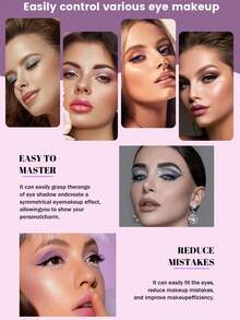 2pcs Eye Makeup Auxiliary Tools, Eyeshadow Stamp Template, Vintage Style Multifunctional Eyeshadow Tools - Quick & Easy Beginner's Guide, Plastic Material, Precise Eyeshadow Application