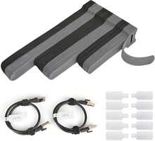NBTORCH 70 PCS Reusable Cable Ties With Hook And Loop, Multi-Purpose Adjustable Cable Management Wire Ties &Amp; 10 PCS Cable Labels, Cord Organizer For Home, Office And Data Centers (Black+Grey) - ColorB - 查看 1