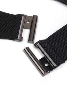 1pc Women's Elastic Black Waist Belt, Suitable For Everyday Wear - Black - View 3