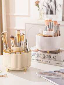 1个桌面旋转化妆品收纳盒，文具收纳盒，笔筒，化妆品展示架，多功能化妆刷架，护肤品收纳盒，塑料化妆刷架 - 彩色 - 查看 7