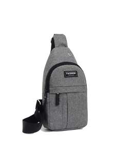 Pechera Mariconera Mochila Cruzada Moda Casual - Gris - Ver 1