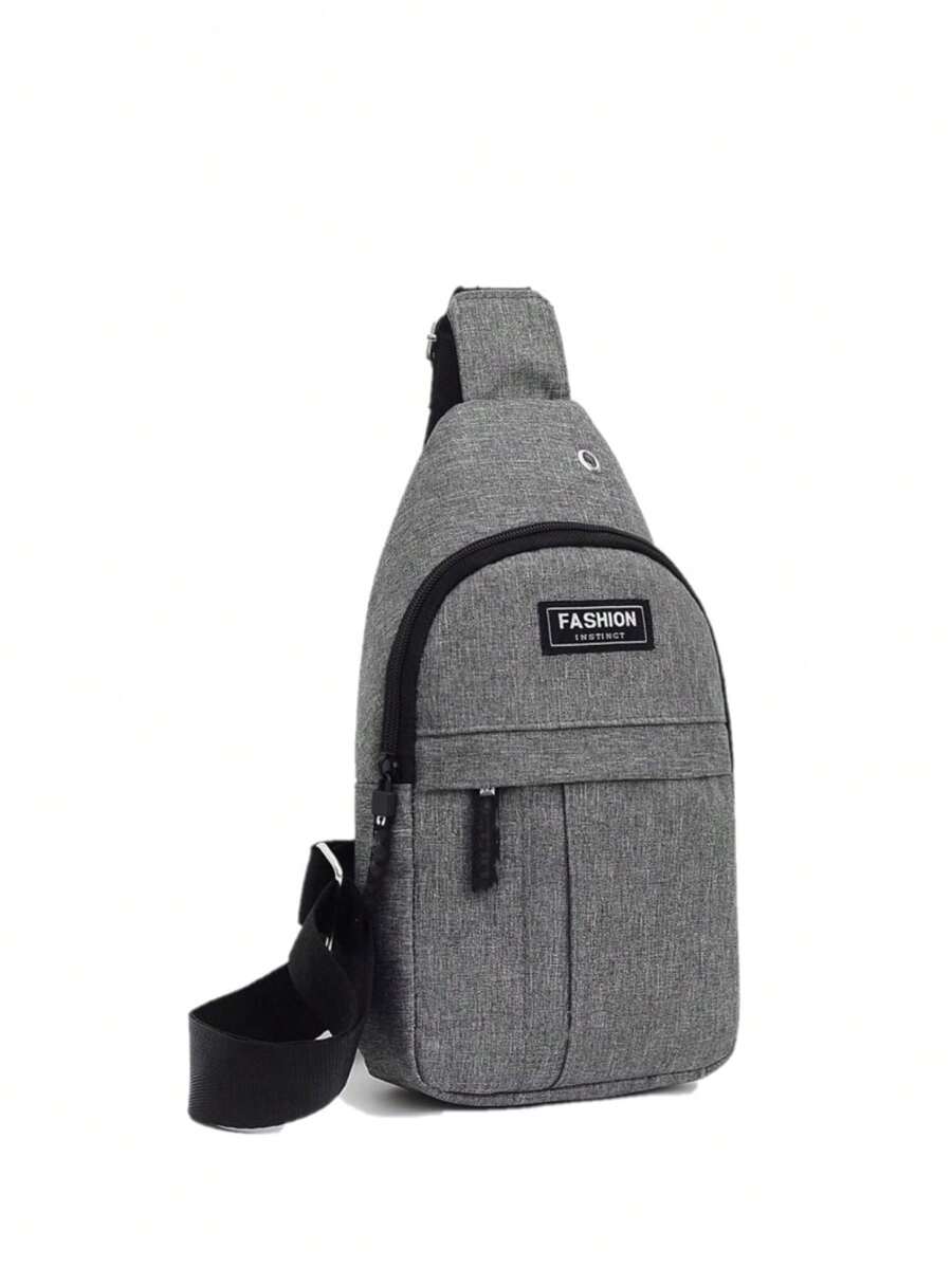Pechera Mariconera Mochila Cruzada Moda Casual - Gris - Ver 1