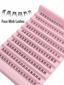 Rikuaild 160pcs Natural Looking Mink Eyelash Extensions, 6-8mm Mixed Length, Fluffy & Lightweight, Soft Cluster Lashes, Suitable For Daily Makeup, Reusable - C - View 5