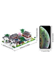 Juego de construcción de arquitectura antigua china de alta dificultad, set de 1428 piezas para modelo de exhibición de escritorio 3D que simula el famoso jardín de Suzhou, rompecabezas de construcción para aliviar el estrés - Multicolor - Ver 6