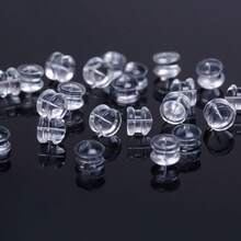 100/200/600pcs Soft Silicone Rubber Earring Back Stoppers For Stud Earrings DIY Earring Findings Accessories Bullet Ear Plugs - Clear - View 6