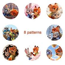 迪士尼《疯狂动物城2》500张/卷贴纸，可爱卡通人物尼克和朱迪贴纸卷 - 装饰卡通胶带，适用于《疯狂动物城》主题设计，柔和的粉彩色调，非常适合手工制作、礼品包装、手机和马克杯装饰、生日主题和DIY项目，可爱的防水贴纸，可用于DIY装饰笔记本、手机、行李箱、笔记本电脑、冰箱、自行车等，精美礼品 - 彩色 - 查看 2