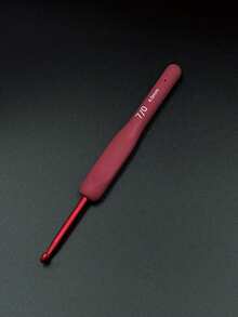 1pc Soft Handle Crochet Hook Set, 2.0-6.0mm, DIY Handcraft Knitting Tool, Aluminum Oxide Crochet Hooks With Silicone Anti-Slip Grip - Burgundy - View 6