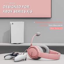 BINNUNE Wired Gaming Headset With Mic For PC, PlayStation 4/5, Xboxs Consoles, Switch – Comfortable Over-Ear Headphones With Noise-Cancelling Mic For Online Gaming - 粉色 - 查看 2