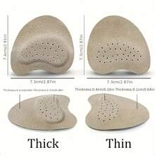 8 Pairs Beige/Black Sandals Forefoot Pads, High Heels Insoles, Non-Tiring Ultra-Absorbent Anti-Slip Self-Adhesive Invisible Grip Tape, Faux Leather, Sweat-Absorbing Soft Latex, Universal Size-ASDF - 米色 4 雙 - 查看 5