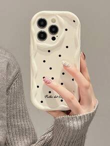 波点图案软壳，兼容 17/17 Pro Max/ 16/ 16 Pro/ 16 Pro Max/ 15/XR/7 P/8 P/P12 Pro Max/P13 Pro Max/P14 Pro Max/P13/P14/P11/P12/P14，可爱时尚加厚保护壳 - 彩色 - 查看 3