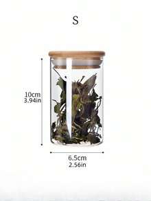 Frasco de almacenamiento hermético de vidrio borosilicato de alta calidad, adecuado para granos, cereales, frutas secas, cáscaras de cítricos secos y hojas de té. Forma de cilindro recto, emparejado con tapa de bambú, diseño transparente minimalista, adecuado para el almacenamiento doméstico. - transparente - Ver 17