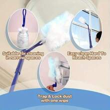 50/30/10pcs Disposable Duster Pen Refills, Static Dust Cleaning Cloth Replacement - Easy Dusting For Electronics, Furniture, Blinds And Ceiling Fans - Cleaning Supplies, Cleaning Accessories - Blue and White - View 6