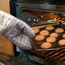 Silicone Printing Oven Mitts Heat Resistant To 500 Degree,Yarm-Dyed Oven Gloves With Animal Design Non-Slip For Kitchen CooFKing Barbecue BaFKing And Machine Washable. (Khaki Oven Mitts),KhakiOvenMitts - 卡其色隔熱手套 - 查看 9