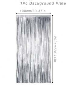 2/3/6pcs Silvery Metallic Tinsel Foil Fringe Curtains, Fringe Tassel Ribbon Backdrop,Party Decorations, Birthday Background Decor, Shiny Metallic Texture Rain Curtain, Suitable For Photography Studio Props, Birthday Party, Bridal Shower, Wedding Party Decor, Event Styling, Birthday Decorations,Babyshower Decor,Room Wall Decorations, Home Decorations - Silver - View 6