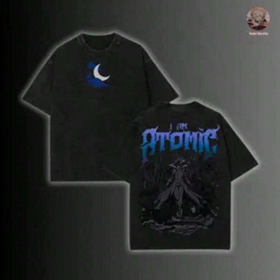 "I Am Atomic" Cid Kagenou Vintage Washed Tee – Double Print Anime Graphic Shirt |   The Eminence In Shadow Limited Edition |   Unisex Streetwear - 圖片的主色調 - 查看 1