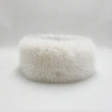 1pc Fashion Faux Fox Fur Headband For Women, Elastic Wide Brim Headband, Neck Warmer, Vintage Warm Ear Protection, Winter Visor Hat Hair Accerssories Headbands For Women Moños Para El Cabello Valentine's Day - 紅色 - 查看 6