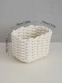 1 Hand-Woven Small-Capacity Cosmetic Storage Box, Suitable For Brushes, Skin Care And Cosmetics, Lipstick, Eyeshadow, Desktop Storage Box, Display Cabinet And Dressing Table Storage Box, Suitable For Holiday Beach, Bathroom Series, Bedroom Series, Large Capacity - Multicolor - View 8