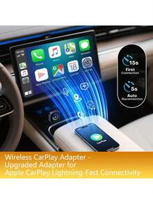Wireless Carplay Adapter For IPhone, Carplay Wireless Adapter For Car With Wired CarPlay, With Bluetooth 5.0 & Dual-Band WiFi - Compatible With Android Auto, Mini Compact Design, Plug And Play, Stable Connection & No Delay - Silver - View 4