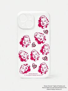 Silver Phone Case With Marilyn X Figure And Floral Print, Compatible With - White - View 2