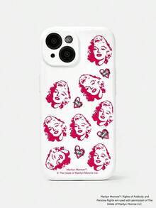 Silver Phone Case With Marilyn X Figure And Floral Print, Compatible With - White - View 12