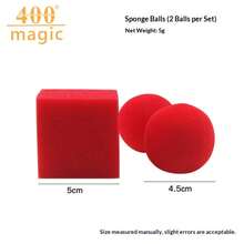 2pcs/Set Magical Sponge Balls, High Elasticity Sponge Balls, Close-Up Children's Magic Sponge Prop, Great Gift For Birthday, Valentine's Day, Collection Toy - Multicolor - View 1