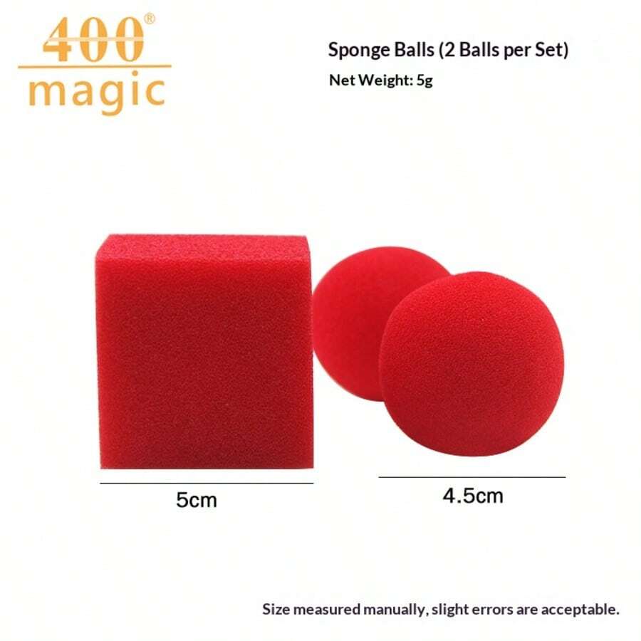 2pcs/Set Magical Sponge Balls, High Elasticity Sponge Balls, Close-Up Children's Magic Sponge Prop, Great Gift For Birthday, Valentine's Day, Collection Toy - Multicolor - View 1